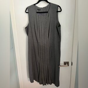 Talbots Grey Wool Pleated Front Sheath Dress – Size 20